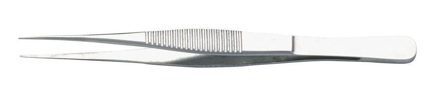 Dressing Forceps, 12.5cm, Straight, Sharp, 0.35 x 0.10 mm tips