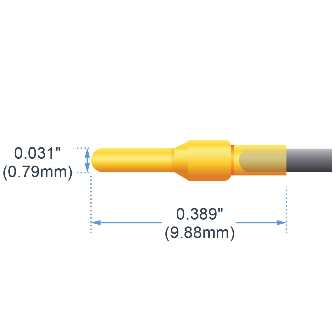 Pins, 0.031" Gold-plated (pkg of 50)