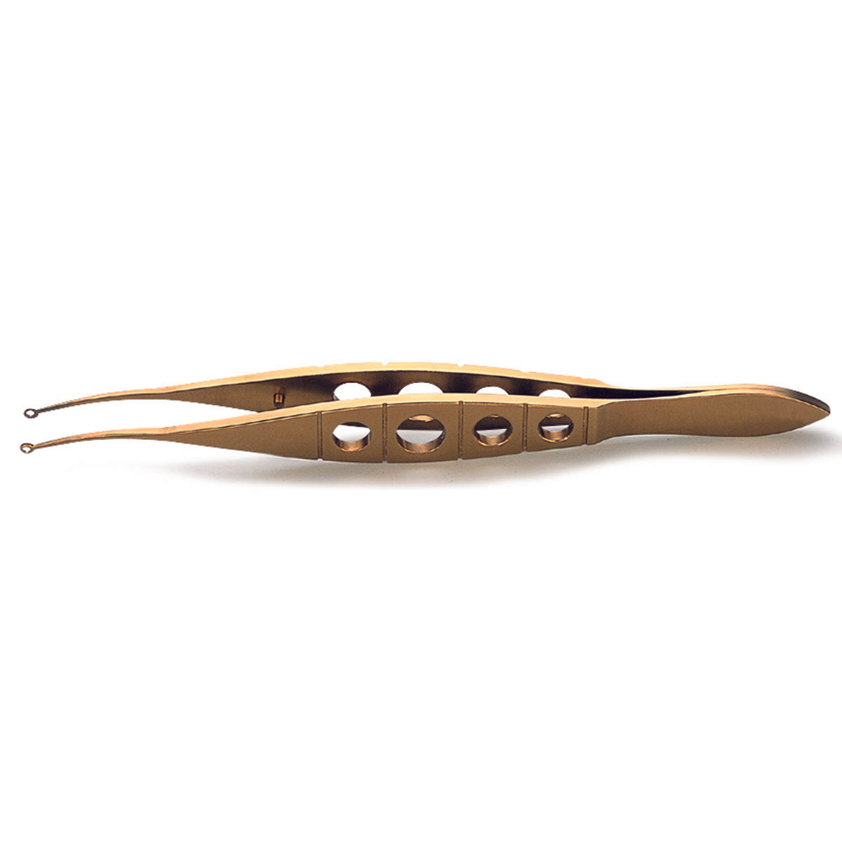 Perone Lasik Forceps, 10.8cm, Curved, 2mm OD Rings, Titanium