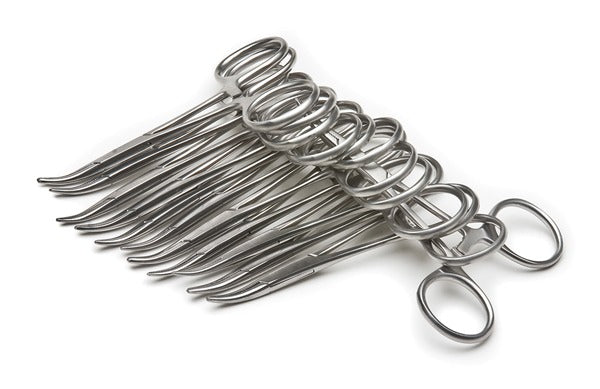 Hartman Mosquito Forceps, 9cm, Curved, 12-pack, Disposable