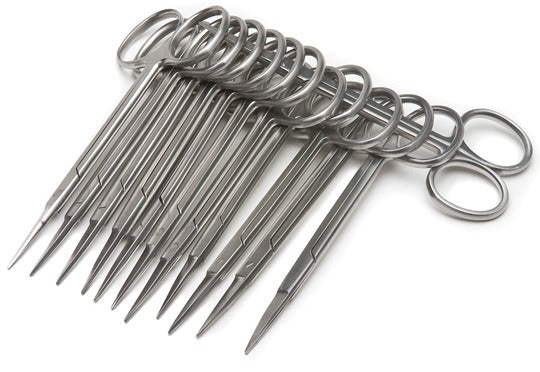 Iris Scissors, 11.5cm, Straight, 12-pack, Disposable