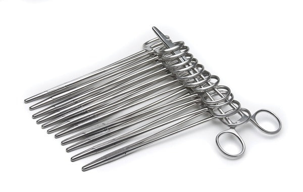 Mayo Hegar Needle Holders, 17.8 cm, Straight, 12-pack