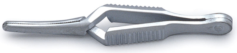 Dieffenbach Bulldog Clamp, 6.5cm, Curved, Serrated