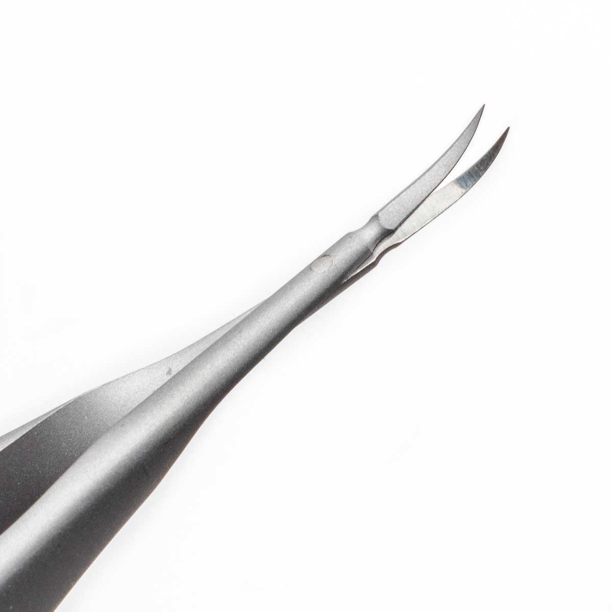 Vannas Scissors, 8Ã‚Â cm (3"), 5Ã‚Â mm Blades, 0.1Ã‚Â mm Tips, Curved, Stainless Steel, WPI Premium