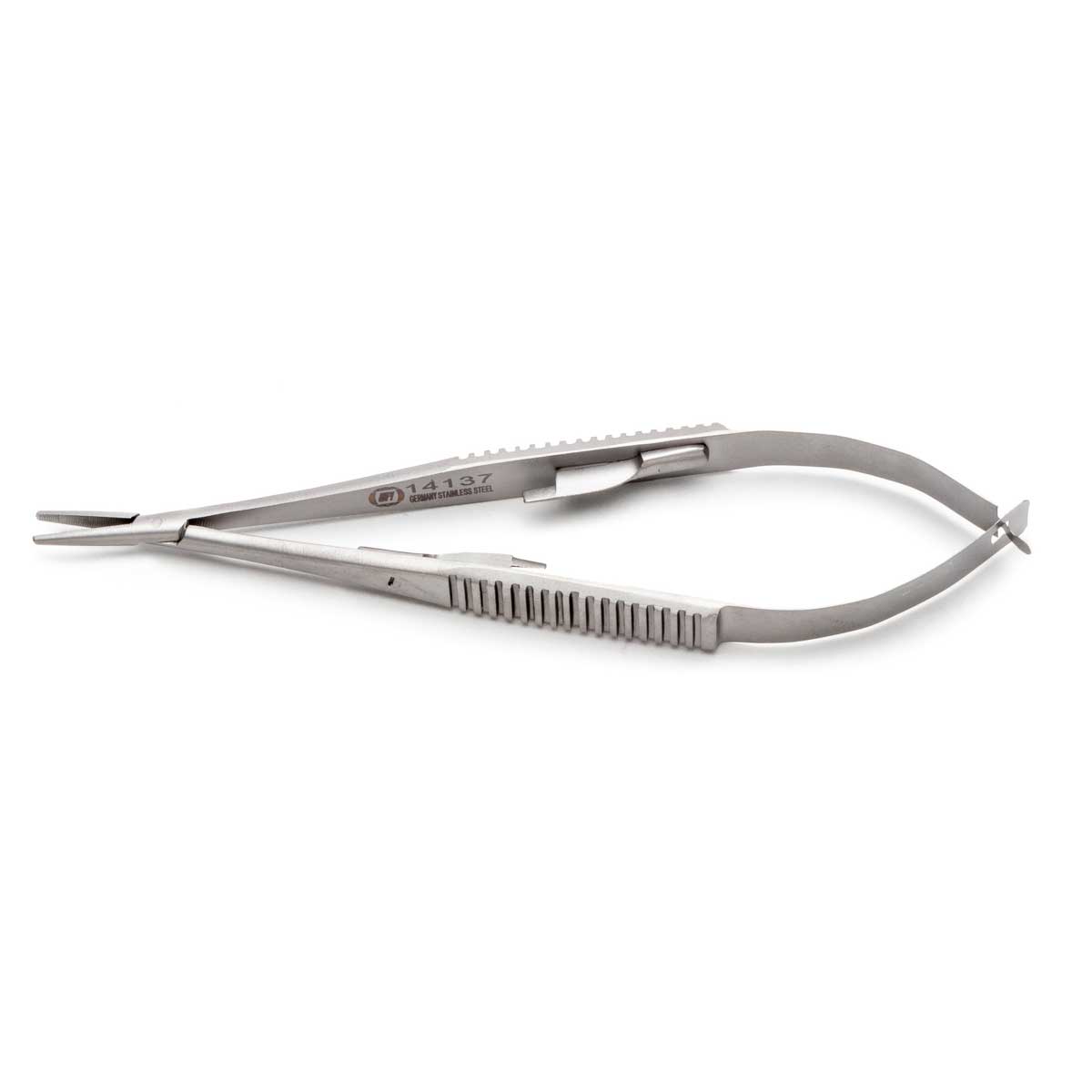 Castroviejo Needle Holder with Lock, 14cm, Straight, Serrated