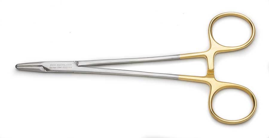 Crile-Wood Needle Holder, 14.5cm, Serrated, TC Inserts