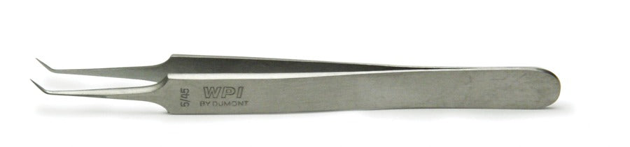 Dumont Tweezers #5B, 11cm, Angled, 0.05x0.01mm Tips