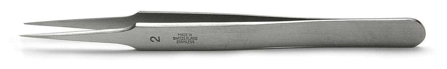 Dumont Tweezers #2, 12 cm, Straight, 0.34x0.14mm Tips