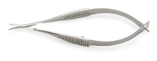 McPherson-Vannas Scissors, 8cm, Curved, 5mm Blades, German