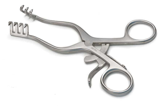 Weitlaner Retractor, Self-Retaining, 14cm, 3x4 Sharp Prongs, German