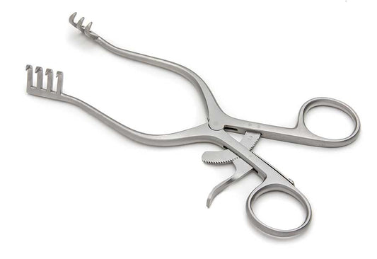 Weitlaner Retractor, Self-Retaining, 16.5cm, 3x4 Sharp Prongs, German