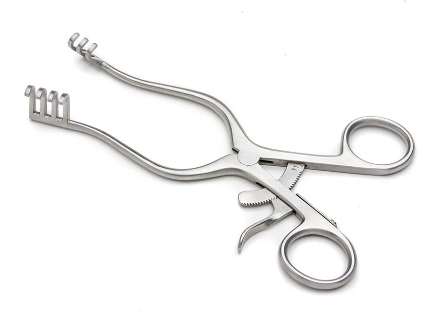 Weitlaner Retractor, Self-Retaining, 16.5cm, 3x4 Blunt Prongs, German