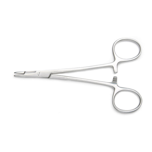 Micro Olsen-Hegar Needle Holder with Suture Scissors, 12cm, Serrated Jaw