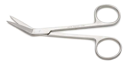 Iris Scissors, 11.5cm, Angled, Serrated