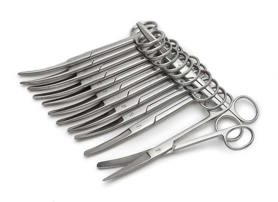 Operating Scissors, 16cm, Curved, Sharp/Blunt, 12-pack, Disposable