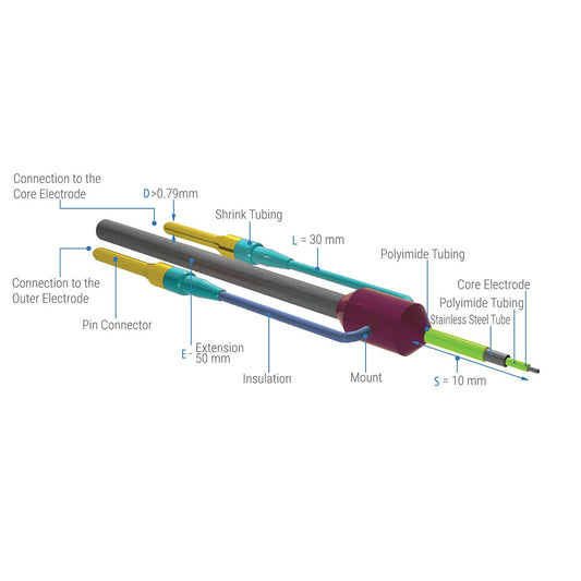 Concentric Bipolar Electrodes with Extension, Rhodes Style Tip-SSM041RC225