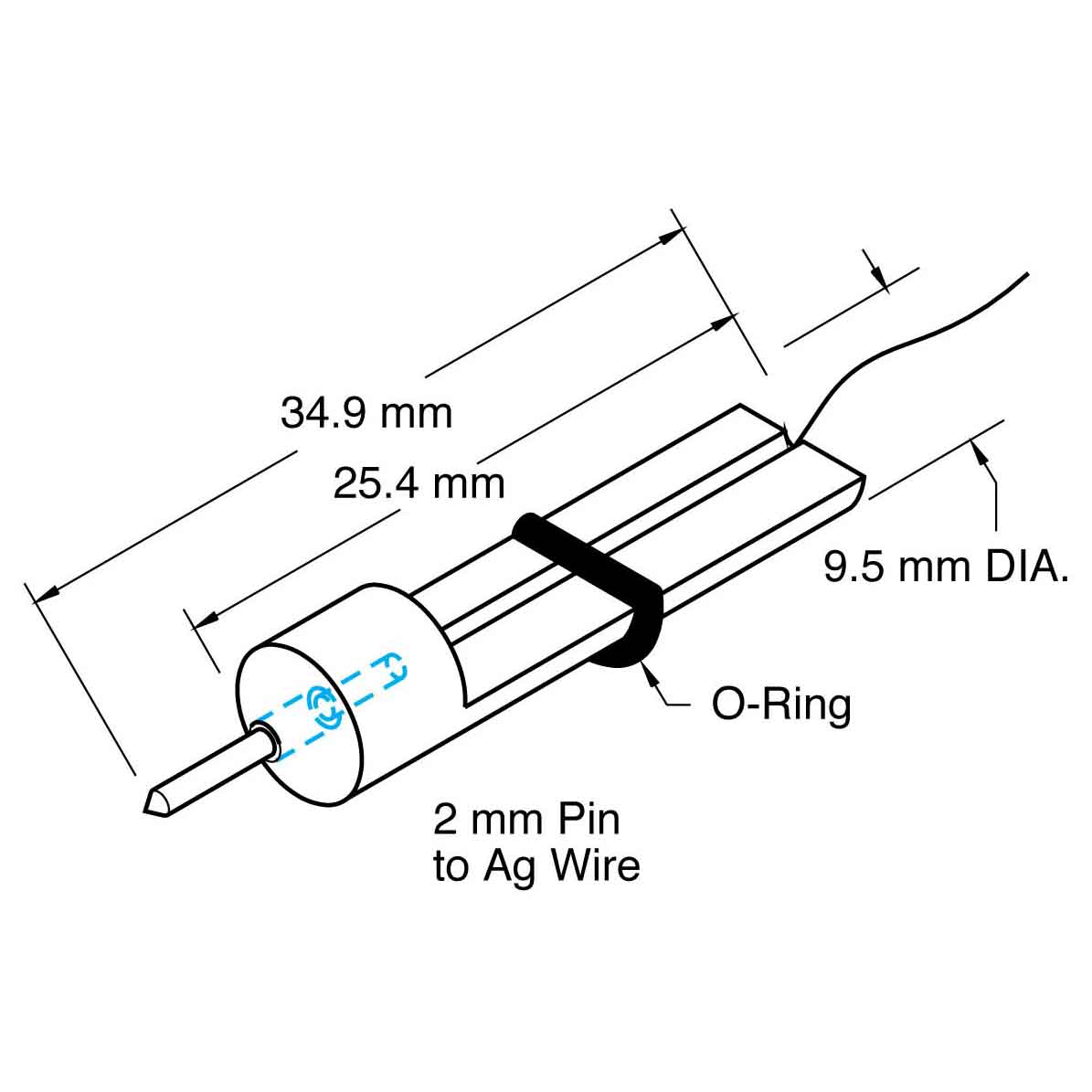 Microelectrode Holder, Straight, Male Connector
