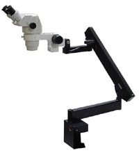 Precision Stereo Zoom Trinocular Scope (III) on Articulating Arm