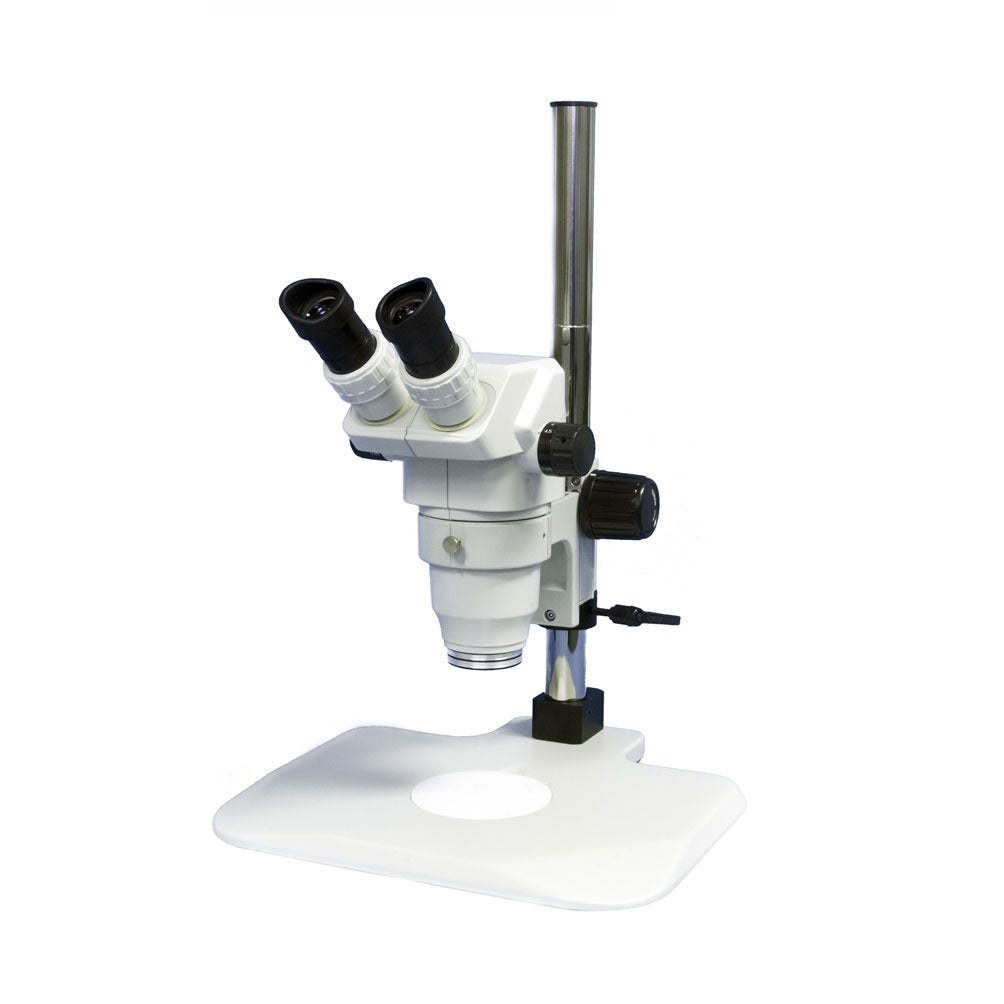 Precision Stereo Zoom Binocular Microscope (III) on Post Stand