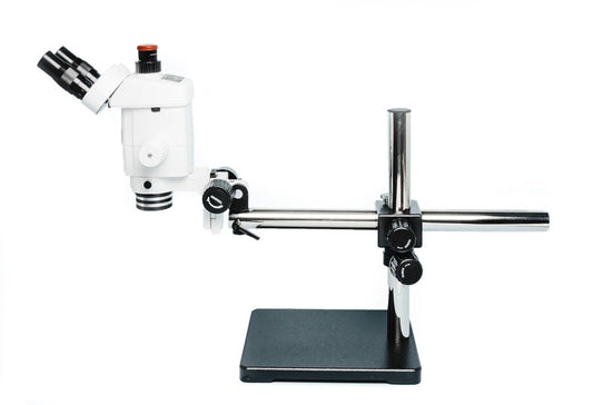 Precision Stereo Zoom Trinocular Microscope (IV) on Boom Stand