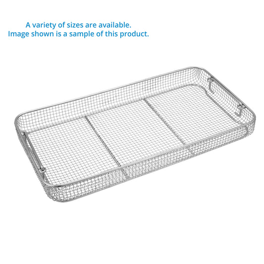 Crimped Wire Mesh Sterilization Baskets, Tilted Handles-WP-4402CW