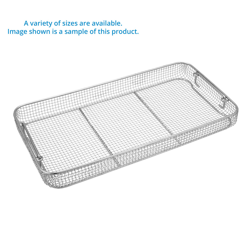 Crimped Wire Mesh Sterilization Baskets, Tilted Handles-WP-4418CW