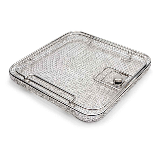 Classic Crimped Wire Mesh Sterilization Baskets, Tilted Handles-WP-4416ER