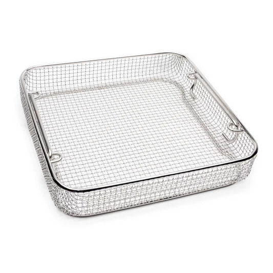 Classic Crimped Wire Mesh Sterilization Baskets, Tilted Handles-WP-4417ER