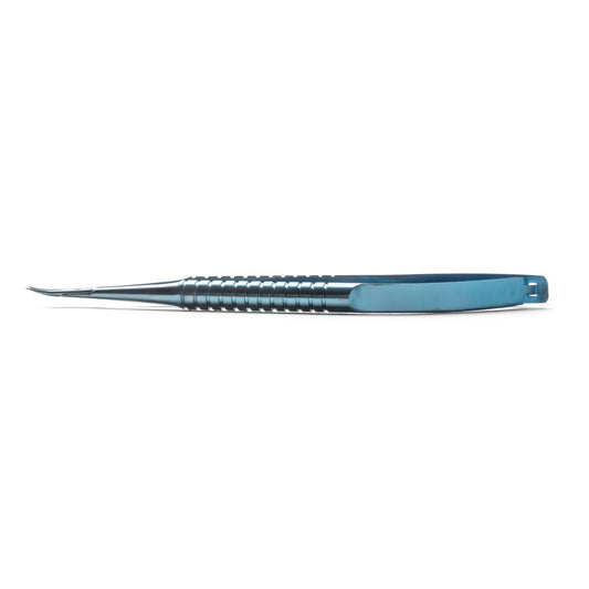 Barraquer Needle Holder, 11.5cm, 9mm Curved Tips, Titanium